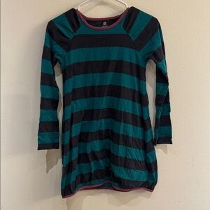 Tea Collection Teal and Black Striped Dress